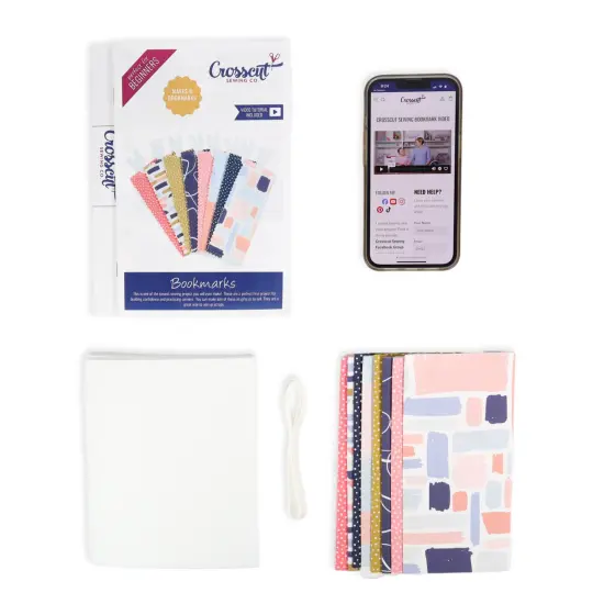 Crosscut Sewing Co.&reg; Bookmark Sewing Project Kit for Beginners Abstract blue {5}