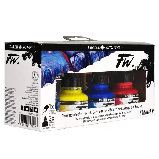 Daler-Rowney FW Acrylic Ink Pouring Set 4/Pkg-Assorted Colors {3}