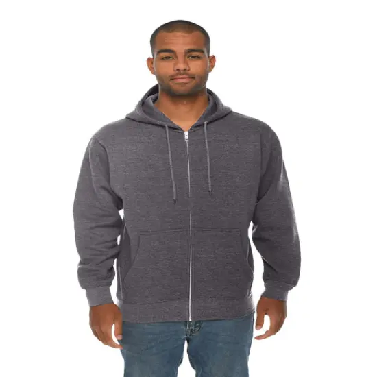 Lane Seven&reg; Unisex Premium Full-Zip Hooded Sweatshirt HEATHER GREY {6}