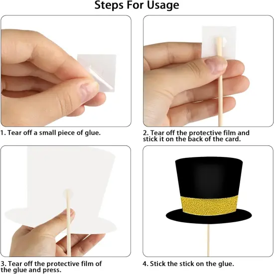 Wedding Photobooth Props Kit, Engagement Photo Booth Accessories with Wooden Dowels for Bridal Shower Wedding Favour Party Decorations Funny Selfie Props {3}