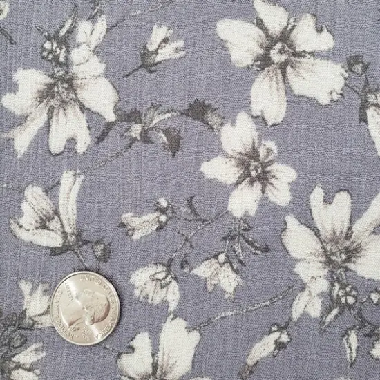 1 Yard Ash Gray Rayon Crinkle Fabric Lightweight Pleated Texture for Modern Dresses Elegant Blouses and Casual Skirts 50/52 Inch Width {3}