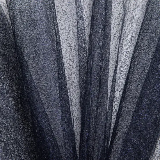 1 Yard Metallic Susumi Tulle Lace Fabric, 58/60&Prime; Wide 100% Polyester Black {2}