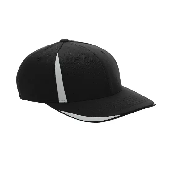 Team 365&reg; Flexfit Adult Cool & Dry Mini Pique Performance Cap BLACK/ SP SILVER {1}