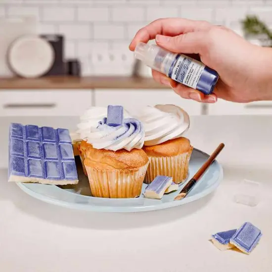 Bakell - Navy Blue Luster Dust (4g, 1x Pump) Edible Vegan Dust & Paint for Baking, Desserts and Beverages {2}