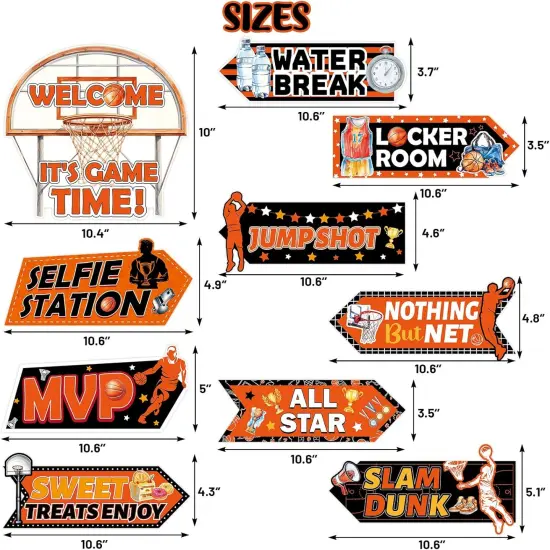 Basketball Party Decorations Sign March Madness Directional Photo Props for Boys Sports Birthday Bulletin Board Decor Supplies 20Pcs {3}