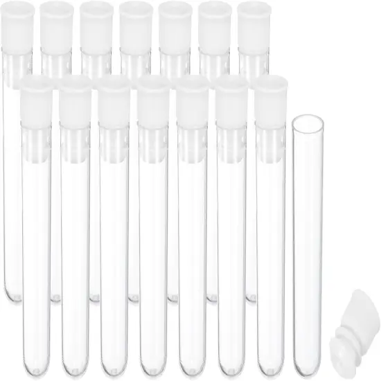 0.6x2.4" Plastic Sewing Needle Storage Holder, 15 Pcs Portable Embroidery Needle Pin Toothpick Storage Tubes Case for Craft Knitting, White {1}