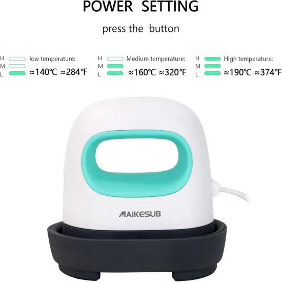 Mini Heat Press Machine Easy to Use for T Shirts Shoes Hats Small HTV Iron on Vinyl Projects Portable Heating Transfer Iron Green {4}