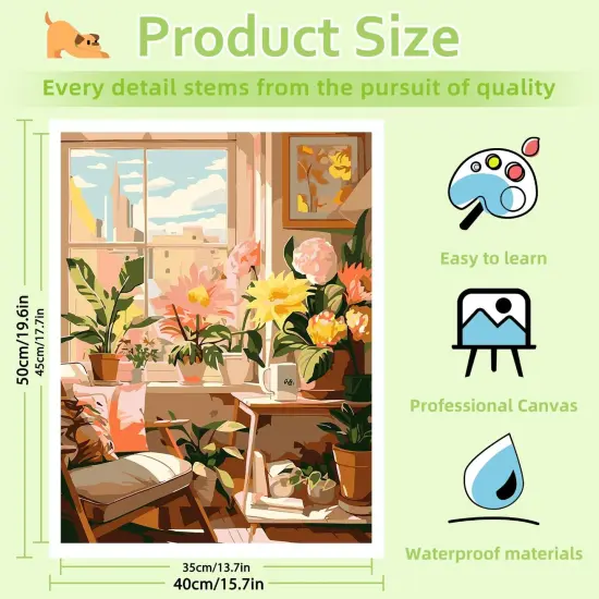 Landscape Paint by Numbers Kit for Adults, Flowers Paint by Number Adult, Painting by Numbers for Gifts and Home Interior Decor 16x20 Inch {2}