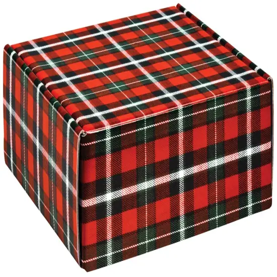 Pack/6: Christmas Plaid Decorative Mailer - 9 x 9 x 4" {1}