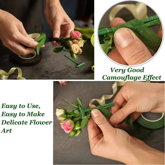 Floral Arrangement Kit with Green Floral Tape, 22 Gauge Floral Wire Stems, 26 Gauge Paddle Floral Wire and Floral Wire Cutter for Bouquets banquets, Artificial Flowers {1}