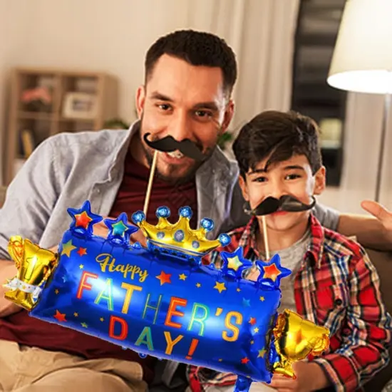 Father's Day Balloons Happy Father's Day Balloons Crown Trophy Foil Balloons for Father's Day Themed Party Happy Father's Day Party Supplies Decorations Party Sets-3 PCS {4}