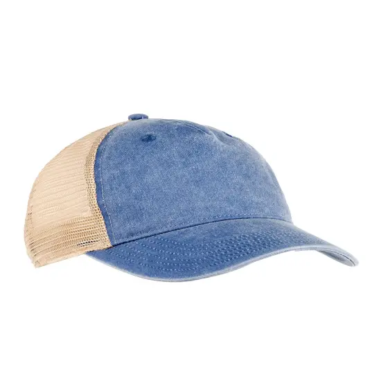 Authentic Pigment&reg; Dyed Trucker Hat Classic Stylish Fit LT PURPLE/ KHAKI {6}