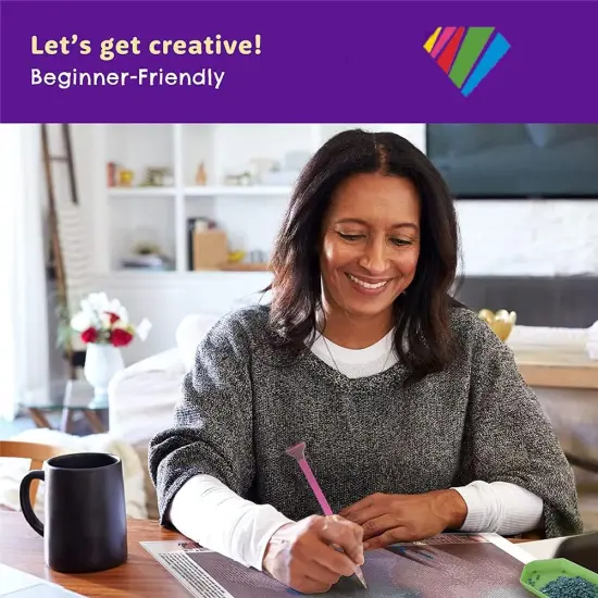 2-Piece Diamond Painting Kits for Adults and Kids，5D DIY Full Drill Round Art Gems Mushroom Forest Diamond Art Perfect for Home Wall Deco Diamond Decor 12"x16" {5}