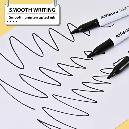 Permanent markers, 100 packs permanent markers bulk, quick drying in one second, waterproof, smooth, not easy to erase, durable, can be marked on glass, tiles and cloth, office supplies {3}