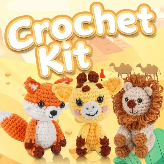 Crochet Kit for Beginners Crochet Animal Kit Crafts for Adults with Step by Step Video Tutorial Hobbies for Women Crochet kit Crochet Animals Beginner Crochet kit DIY Knitting Supplies {3}