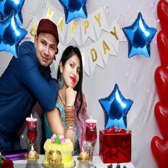 10pcs Star Shape Foil Mylar Helium Balloon 18" Balloon Birthday Party Decoration Foil Balloons,Wedding,Baby Shower Decor - Blue {3}