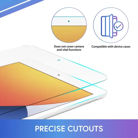 2 Pack Screen Protector for iPad 9th 8th 7th Generation (10.2 inch iPad) (2021/ 2020/ 2019 Models), Tempered Glass HD Clear {5}