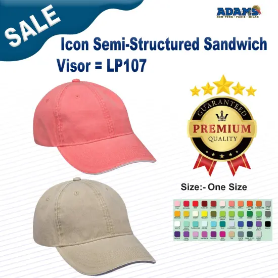 Adams&reg; Icon Semi Structured Sandwich Visor KHAKI / BLACK {2}