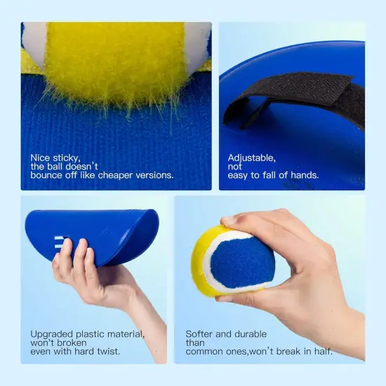 Upgraded Toss and Catch Ball Game Set - Indoor and Outdoor Games for Kids 3-12, Beach Sand Pool Water Toy Includes 2 Paddles 2 Sticky Balls, Great Birthday Easter Gifts for Boys Girls {3}