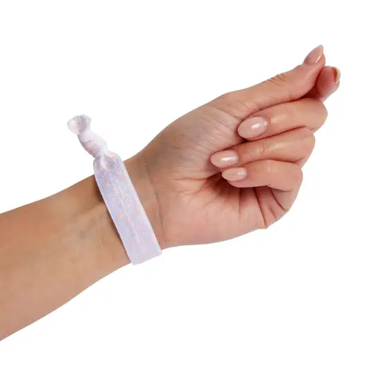 24-Pack Elastic Hair Ponytail Holder for Gender Reveal, Baby Shower Party Favors for Guests (3 Designs, 2 Sizes) Multicolor {4}