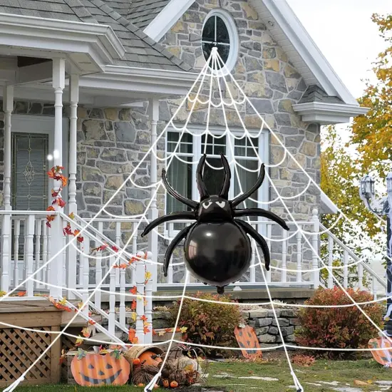 4Pcs Black Spider Foil Balloons(Black Spider-s) {3}