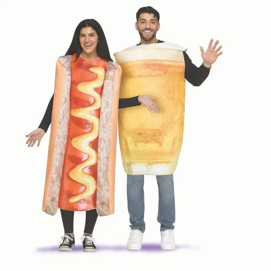 Adults Hot Dog And Beer Couples Halloween Costume One Size Fun Party Outfit {1}