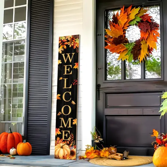 Fall Welcome Porch Sign (Pumpkin Welcome) {4}