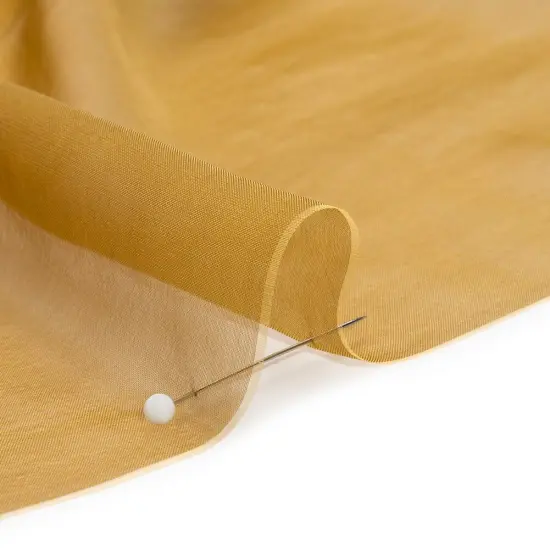 1 Yard Chiffon Like Silk Voile 54" Wide Maize Iridescent Fabric for Dresses & Skirts {2}