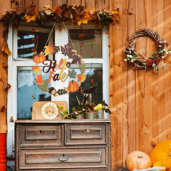Fall Door Wreath for Front Door Sign (FALL) {3}