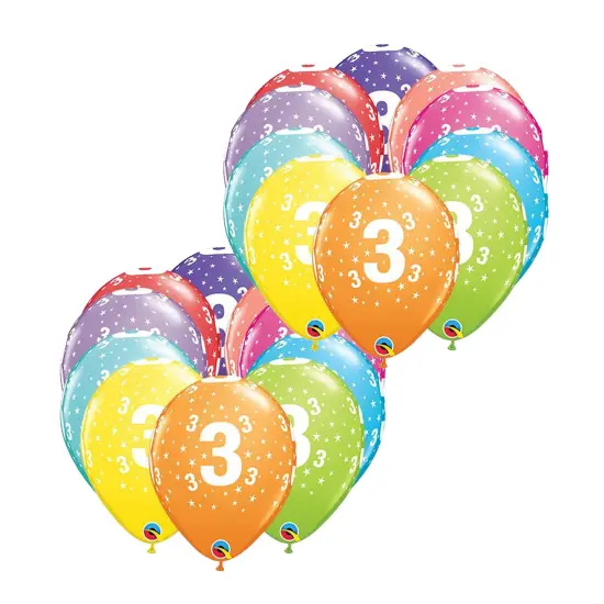 Stars 3ARound Latex Balloons 11" 6 Pack Birthday Anniversary Party Balloons {3}