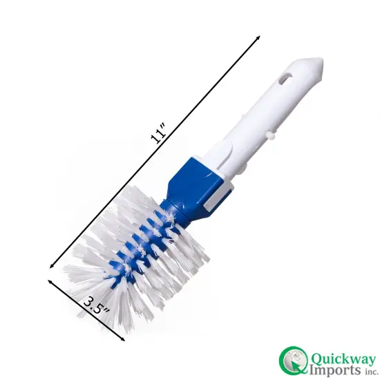 Quickway Imports Round Pool Corner and Step Brush Head Fine Bristle Scrub for In-Ground & Above-Ground Swimming Pools Spas Hot Tubs & Tight Spaces Fits Standard Poles with Easy Clip Handle Attachment {5}