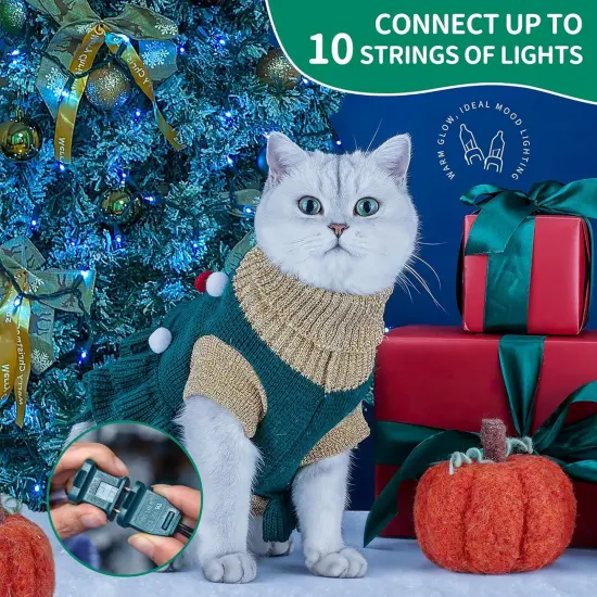 50Count Blue Christmas Lights, Green Wire 13Ft Incandescent Traditional Holiday String Light Set for Indoor Outdoor Use Christmas Tree, Halloween, Valentine Wedding Lighting Decoration {2}