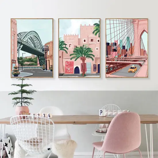 Diamond Painting Kits, DIY 5D World Landscape Diamond Painting Kit, Round Diamond Art Full Diamond Cartoon Style 12 X 16 in (Brooklyn Bridge) {4}