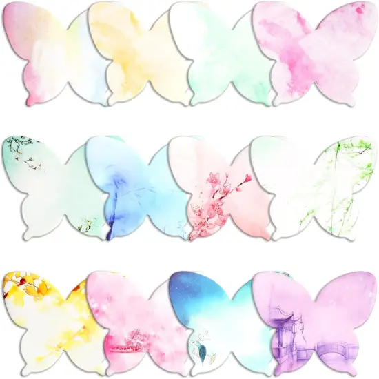 360 Pieces Sticky Notes Cute Butterfly Shaped Self-Sticky Notes Colored Watercolor Sticky Note Memo Pads for Reminders Studying School Home Family Office Supplies {1}