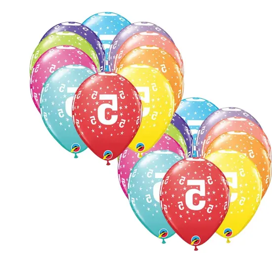 Stars 5A Round Latex Balloons 11" 6 Pack Birthday Anniversary Party Balloons {2}