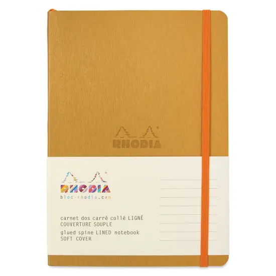 Rhodiarama Soft Cover Notebook - Lined, Gold, 5-3/10" x 8-7/10" {1}