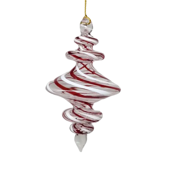 Peppermint Swirl Egyptian Glass Ornament {2}
