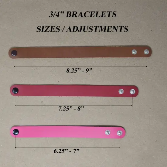 Full-Grain Latigo Leather Bracelet Blanks &ndash; 18 Colors, Adjustable Sizes, Pack of 8 {4}