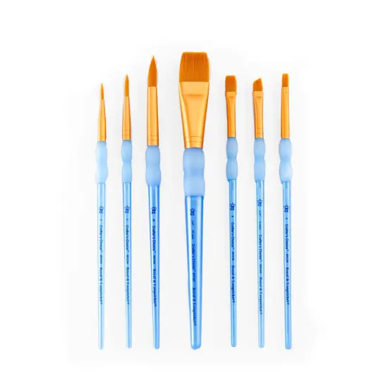 RCC 402 | Crafter's Choice&trade; 7pc Golden Taklon Variety Brush Set {5}