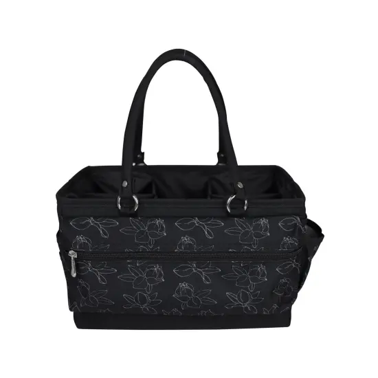 Deluxe Store & Tote Craft Organizer, Black & White Floral {2}