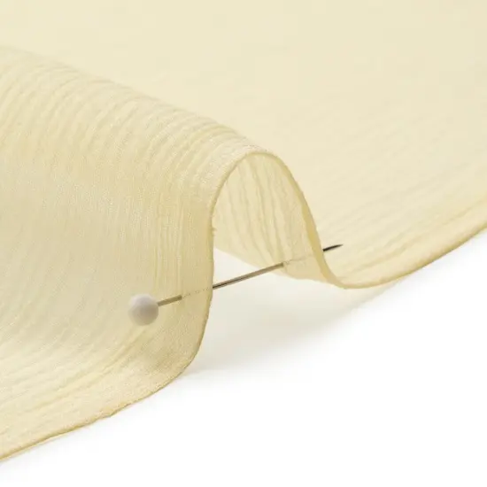 1 Yard Crinkled Silk Chiffon Young Wheat Sheer Lightweight Draping Fabric, 43 Inches Wide {2}