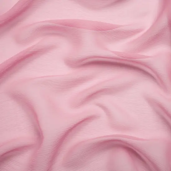 1 Yard 43" Wide Crinkled Silk Chiffon Fabric Polignac Pink Sheer Lightweight 8MM Silk for Dresses, Scarves & Overlays {1}