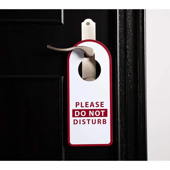Do Not Disturb Sign - 12-Pack Do Not Disturb, Please Knock Door Hanger, Double Sided Plastic Door Knob Hanger for Privacy, Ideal for Home, Hotel Rooms, B&B, (3.5 x 9.8 in.) Multicolor {3}