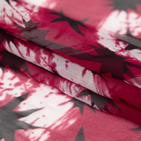 1 Yard Cerise Tie Dye Silk Chiffon 51 inch Width {1}