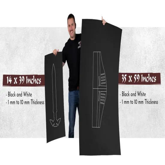 EVA Foam Cosplay | 14" x 39" Sheet | Ultra High Density 85kg/m3 | by The Foamory Black {7}