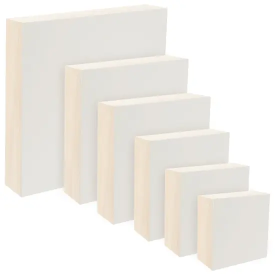 Da Vinci Pro Ultra Smooth Wood Canvas Gesso Board - 2" Deep, Bundle of 6 Square White Acrylic Polymer Gesso Panels for Painting Fine Portraits and Ultra Fine Detail Illustrations and Artwork {1}