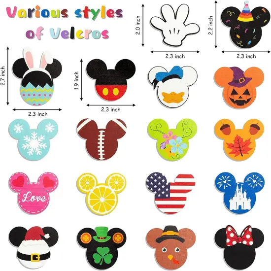 19Pcs Cute Mouse Interchangeable Seasonal Welcome Door Sign for Front Door Decor {2}