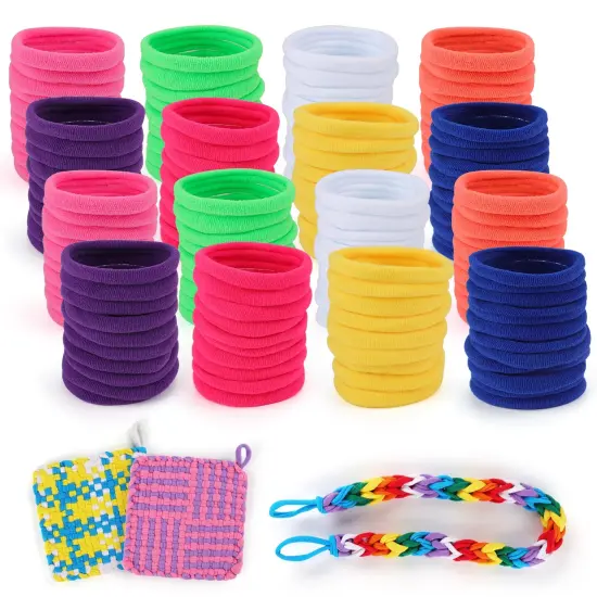 Weaving Loom Loop Refill,7 Inch 288 Pcs in 8 Vibrant Colors, Potholder Loops, Loom Refill Loops Craft for Kids {1}