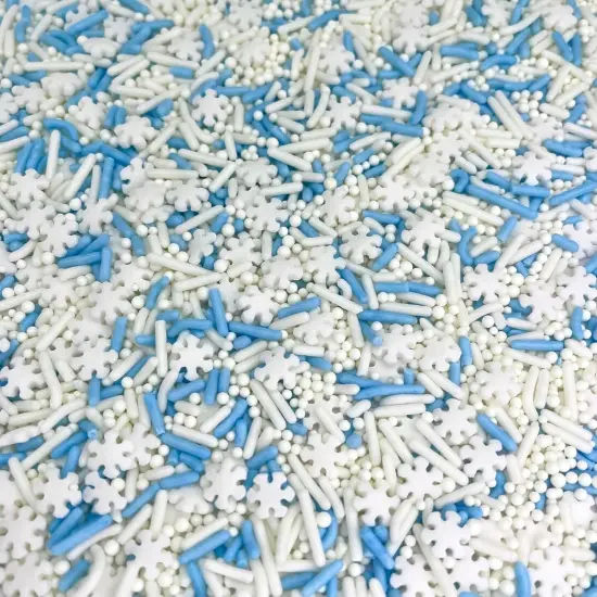Natural Sprinkles, No Artificial Dyes, Snowflake Edible Sprinkles, Holiday Cake Decorations, Dessert, Cookies, 3 ounces, Christmas Sprinkles, Winter Baking, Gluten Free, Blue Sprinkle {5}