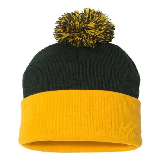 Sportsman&reg; Pom Pom Cuffed Beanie Warm Stylish & Fun Heather Charcoal {5}